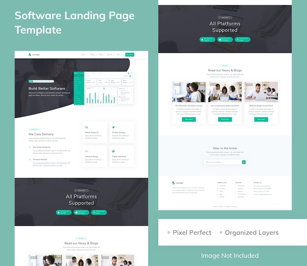 PSD software landing page template