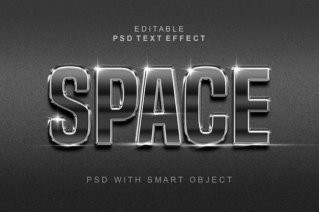 PSD space 3d text effect template