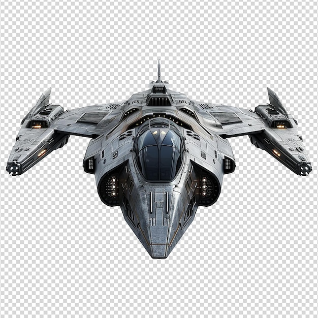 PSD spaceship isolated on transparent background