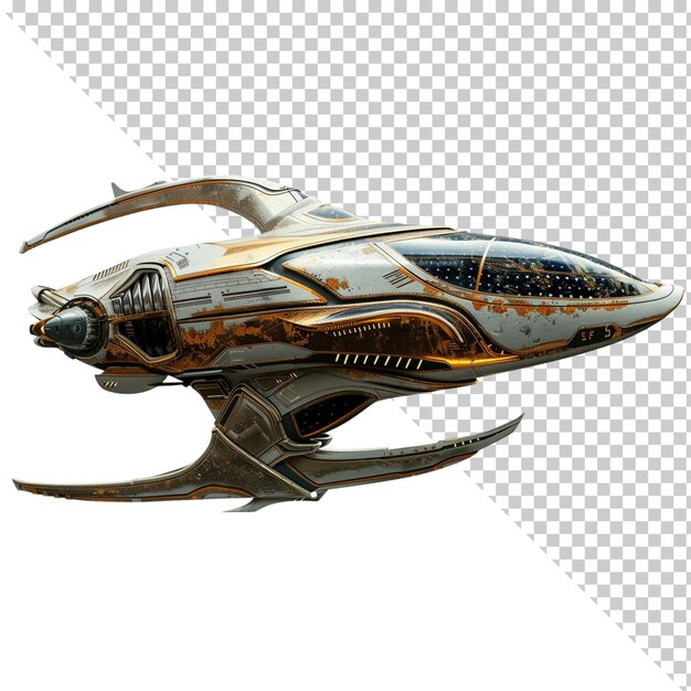 PSD spaceship isolated on transparent background