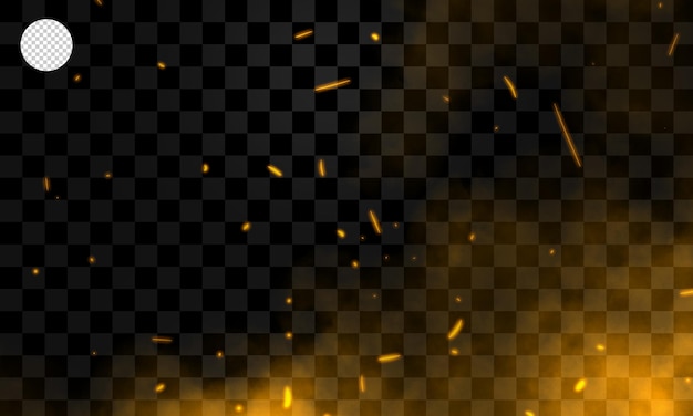 PSD sparks and smoke background