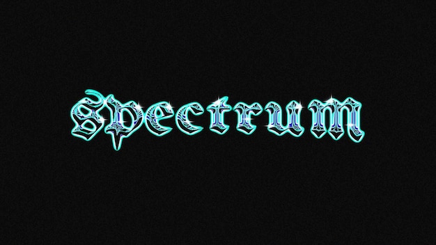 PSD spectrum colorful chrome text effect