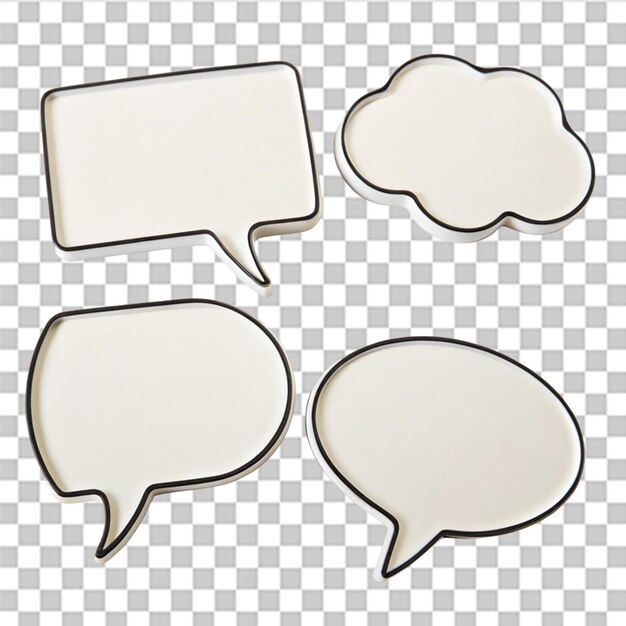 PSD speech bubble set isolated on transparent background