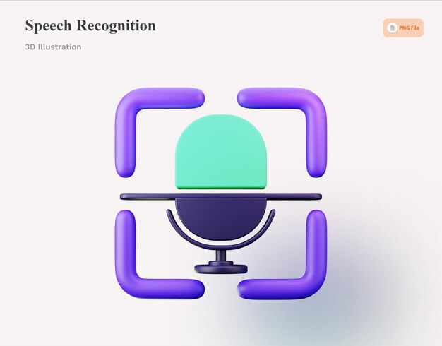 PSD speech recognition 3d icon