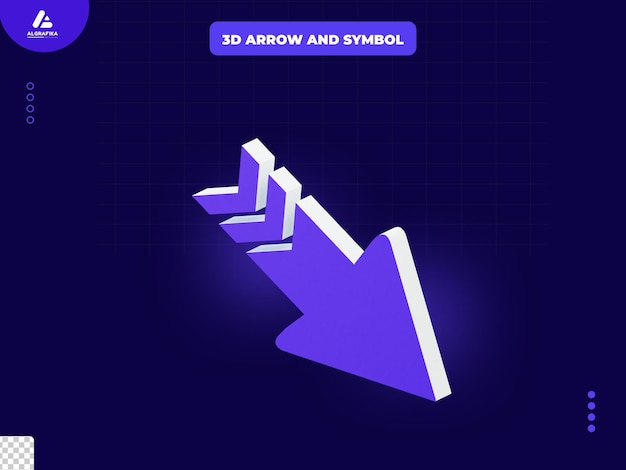 PSD speed arrow lower right 3d icon