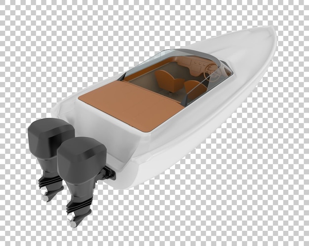 PSD speed boat on transparent background 3d rendering illustration