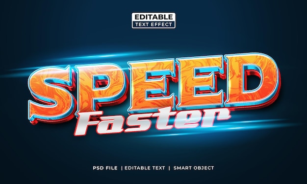 PSD speed faster editable text effect style