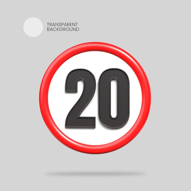 PSD speed limit signpost 3d number