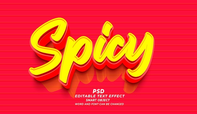 PSD spicy 3d editable text effect photoshop psd template