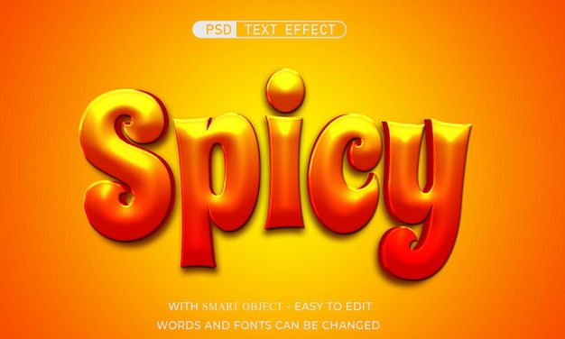 PSD spicy editable text effect 3d style