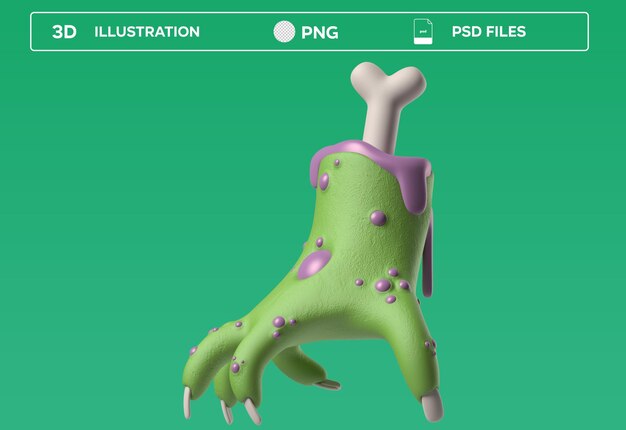PSD spider hand 3d icon illustration