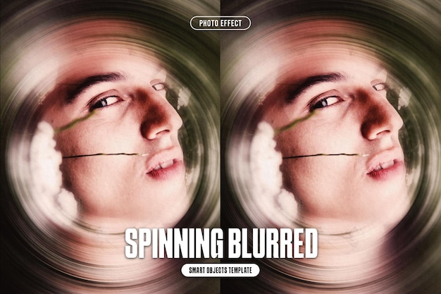 PSD spinning blurred photo effect for poster