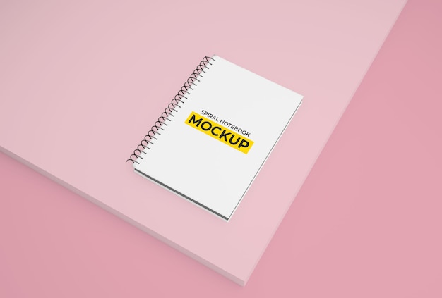 PSD spiral binder notebook mockup design