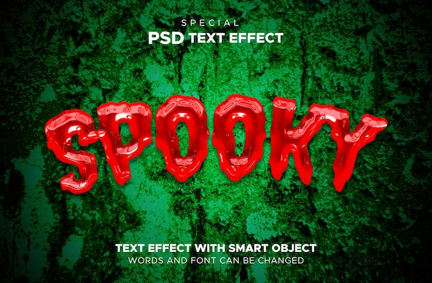 PSD spooky editable text effect smart object