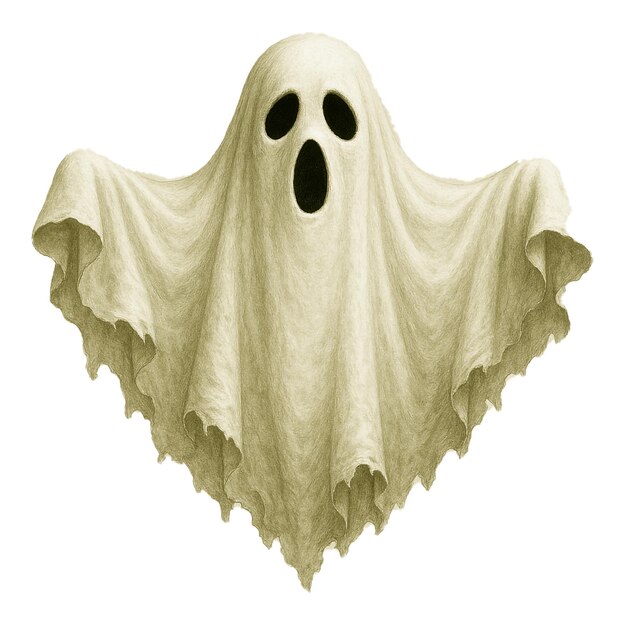 PSD spooky ghost illustration with open mouth