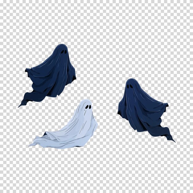 PSD spooky specters three floating ghostly figures