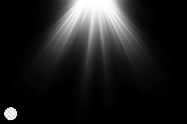 PSD spotlights shining on transparent background