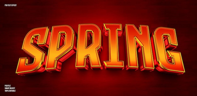 PSD spring 3d editable text effect