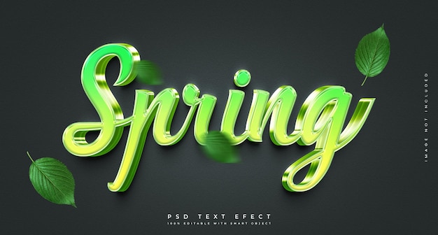 PSD spring 3d text effect template