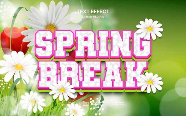 PSD spring season  text effect