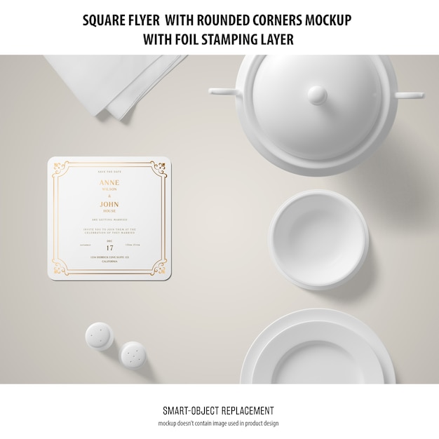 PSD sqaure flyer mockup