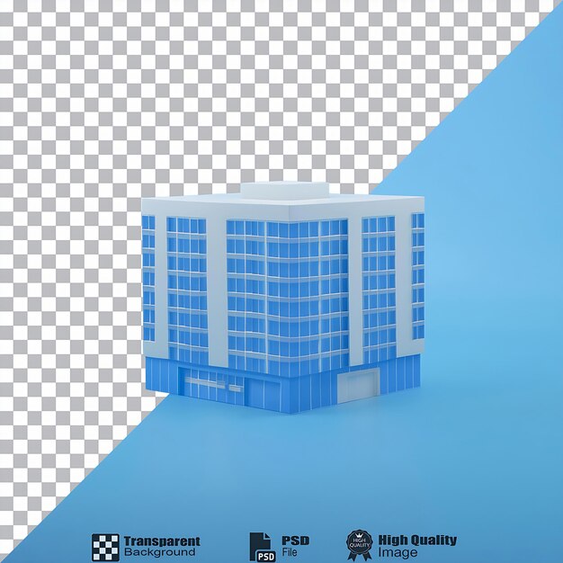 PSD square building icon isolated on transparent background
