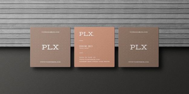 PSD square business card mockup