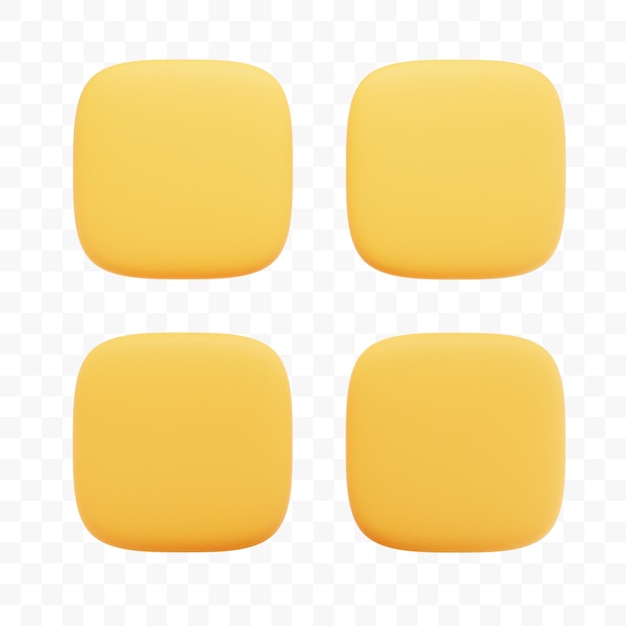 PSD square menu 3d illustration