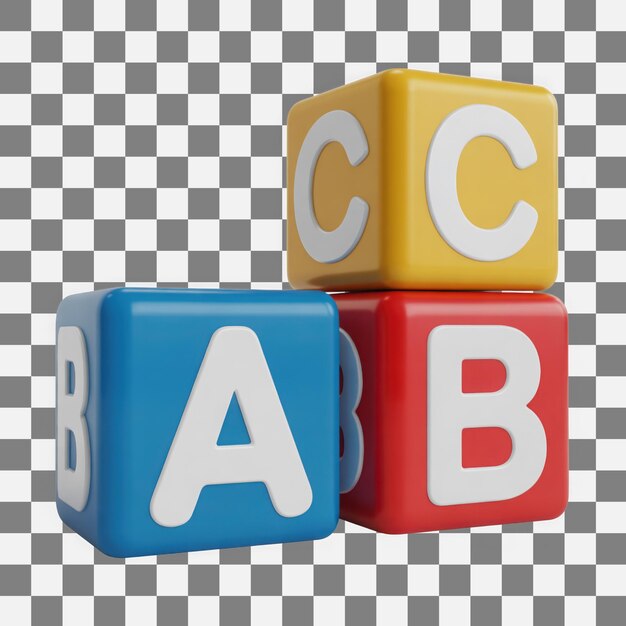 PSD stack of colorful abc learning blocks for early education