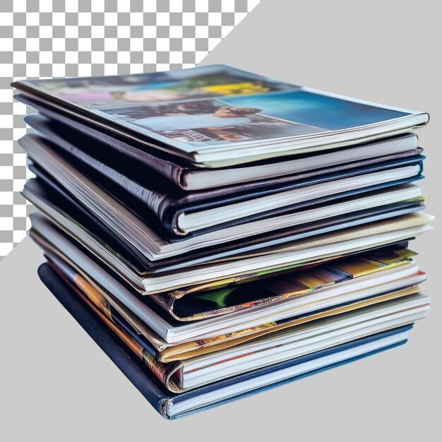 PSD a stack of magazines isolated on a transparent background
