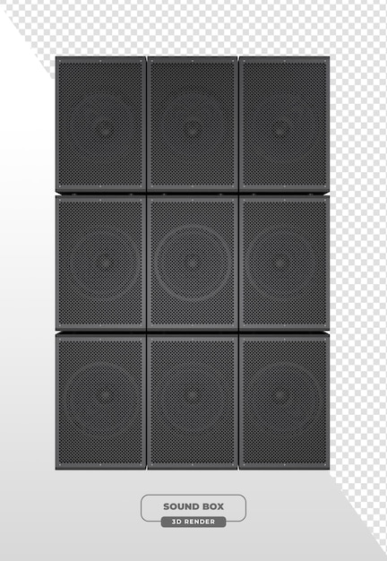 PSD stacked sound boxes in 3d render