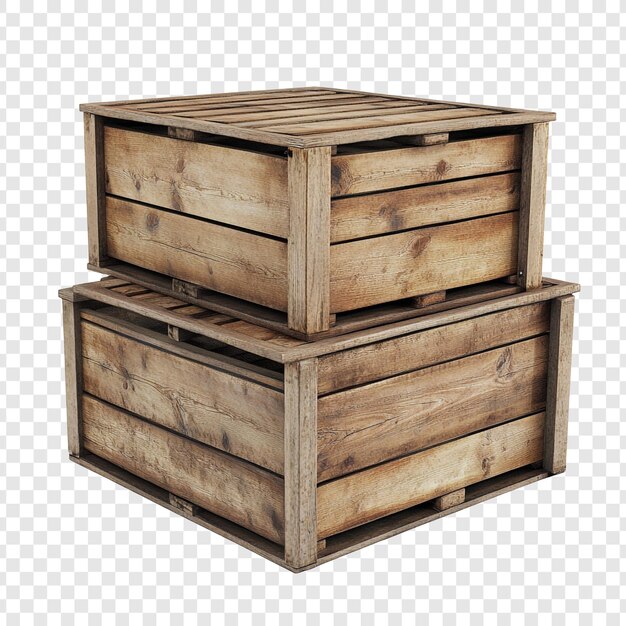 PSD stacked wooden crates rustic storage boxes