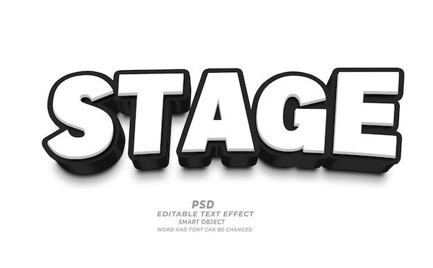 PSD stage psd 3d editable text effect