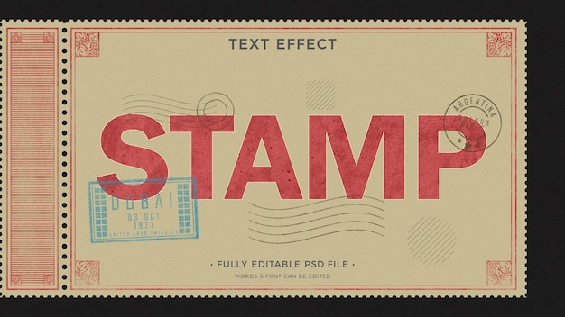 PSD stamp text effect