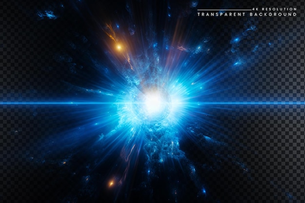 PSD star powerful energy light effect on transparent background