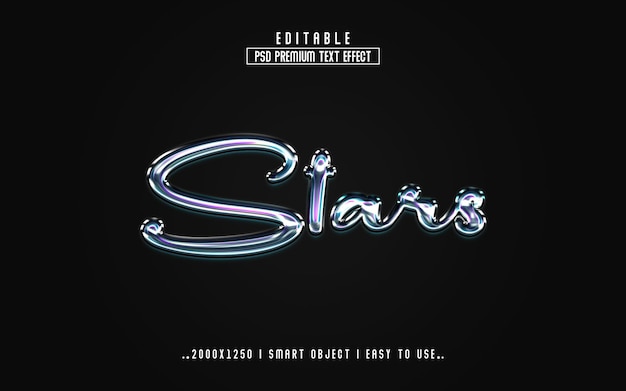 PSD stars text effect style template