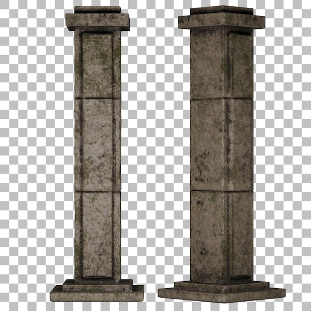 PSD stone pillar with moss
