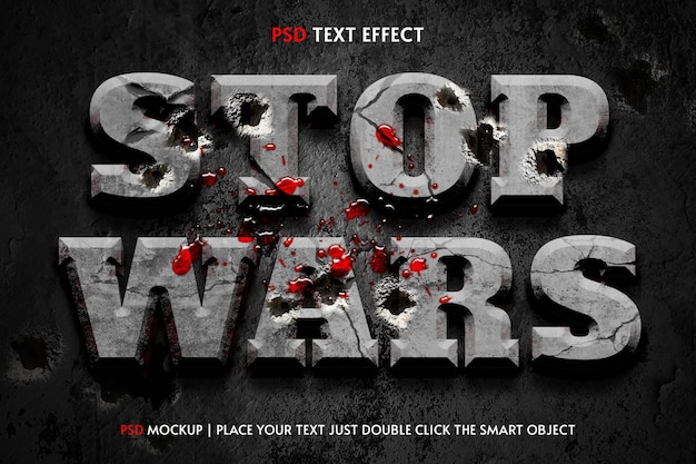 PSD stop wars text effect easy editable