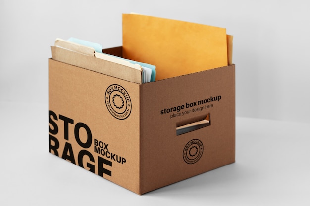 PSD storage box mockup design