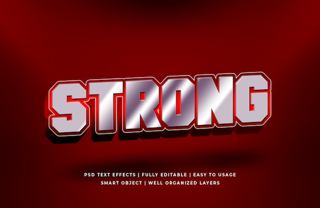 PSD strong 3d text style effect