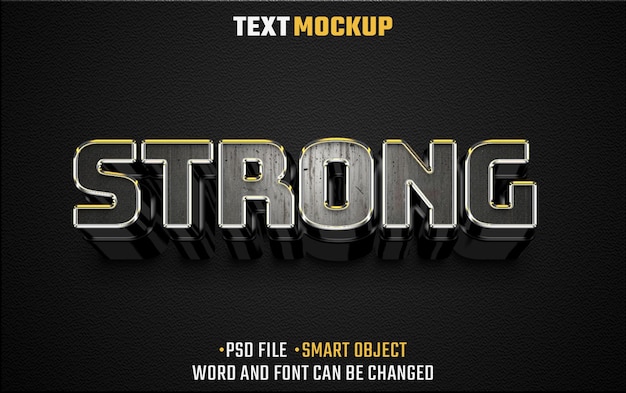 PSD strong text effect 3d text font effect