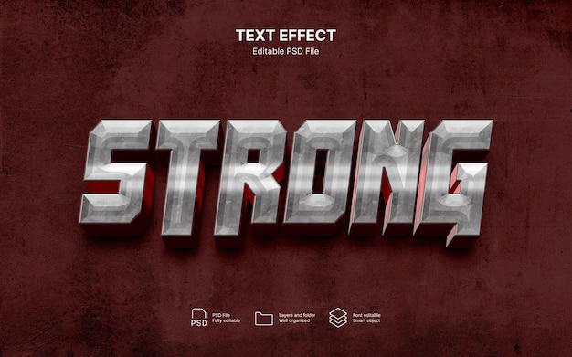 PSD strong  text effect
