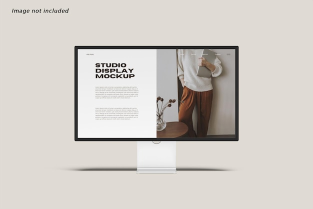 PSD studio display screen with website presentation mockup