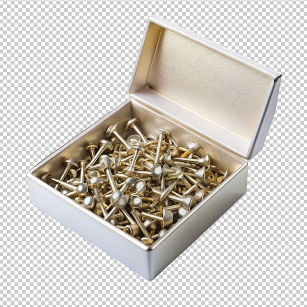 PSD studs in box on transparent background