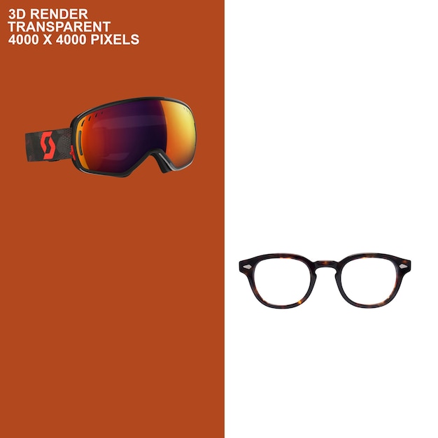 PSD stylish glasses transparent background