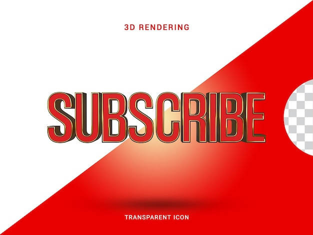 PSD subscribe 3d rendering icon for composition