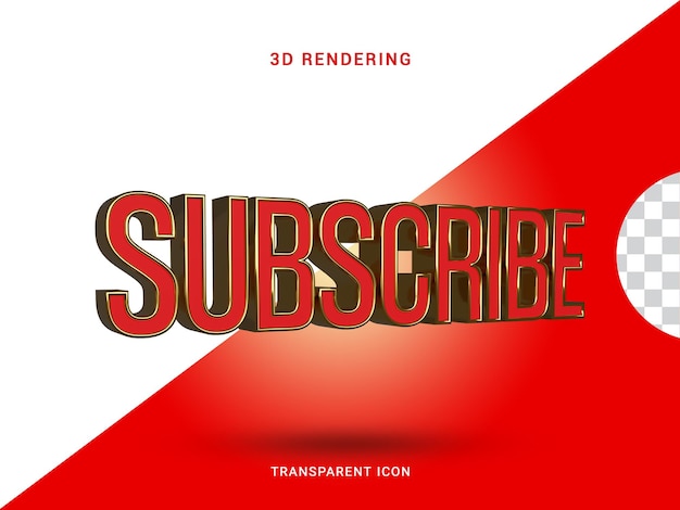 PSD subscribe 3d rendering icon for composition