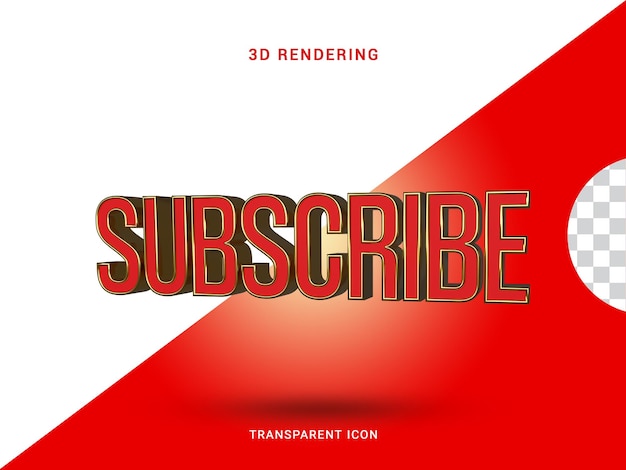 PSD subscribe 3d rendering icon for composition