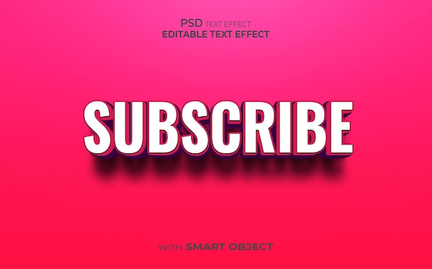 PSD subscribe 3d text effect