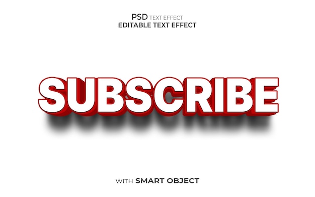 PSD subscribe 3d text effect